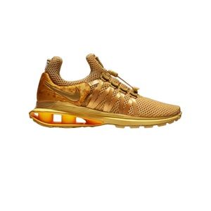 Nike Shox Gravity Metallic Gold Sneakers Size 9 Feat Ribbon and Silk details